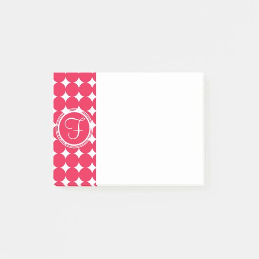 Red Polka Dot Monogram Post-it® Notes (Voorkant)