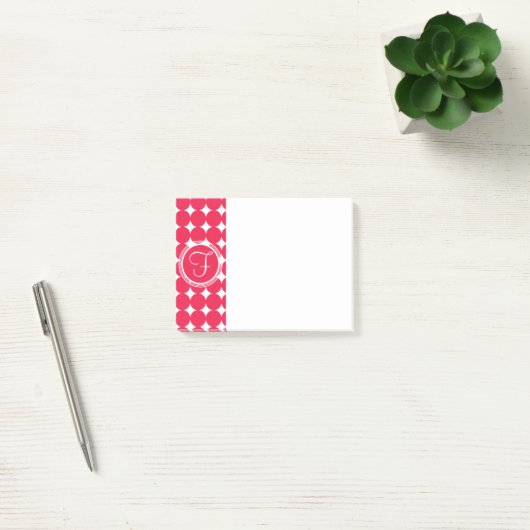 Red Polka Dot Monogram Post-it® Notes (Kantoor)