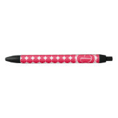Red Polka Dot Monogram Zwarte Inkt Pen (Voorkant)