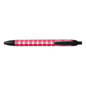 Red Polka Dot Monogram Zwarte Inkt Pen (Achterkant)
