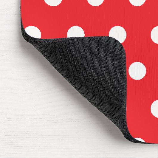 Red Polka Dot Muismat (Hoek)