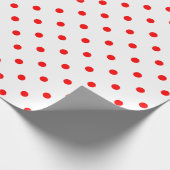Red Polka Dot on White Large Space Wrapping Paper Cadeaupapier (Hoek)