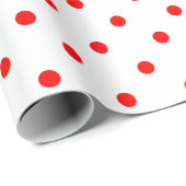Red Polka Dot on White Large Space Wrapping Paper Cadeaupapier (Rol Hoek)