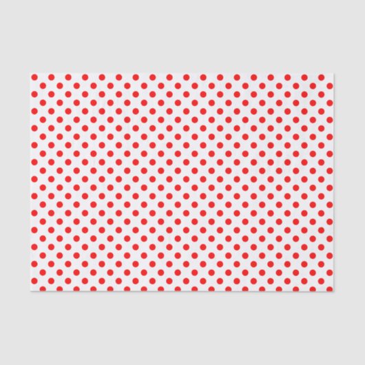 Red Polka Dot on White Tissue Paper Tissuepapier (Voorkant)