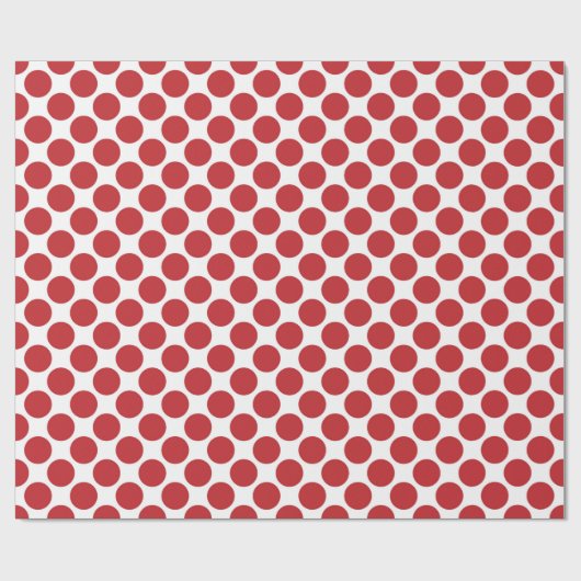Red Polka-Dot op wit Cadeaupapier (Vlak)