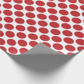 Red Polka-Dot op wit Cadeaupapier (Hoek)
