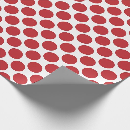 Red Polka-Dot op wit Cadeaupapier (Hoek)