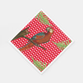 Red Polka Dot, Parrot en Fern Paper Napkins Servet (Hoek)