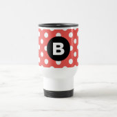 Red Polka Dot Pattern Black Monogram Reisbeker (Center)