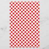 Red Polka Dot Pattern Briefpapier (Voorkant)