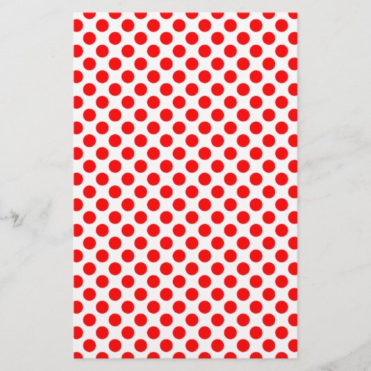 Red Polka Dot Pattern Briefpapier (Voorkant)