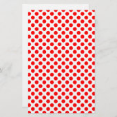 Red Polka Dot Pattern Briefpapier (Voorkant / Achterkant)