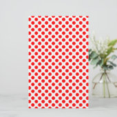 Red Polka Dot Pattern Briefpapier (Staand voorkant)