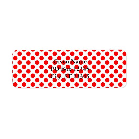 Red Polka Dot Pattern Etiket (Voorkant)