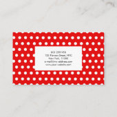 Red Polka Dot Pattern Fun Custom Personated Visitekaartje (Achterkant)