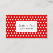 Red Polka Dot Pattern Fun Custom Personated Visitekaartje (Voorkant)