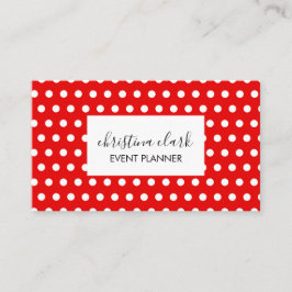 Red Polka Dot Pattern Fun Custom Personated Visitekaartje