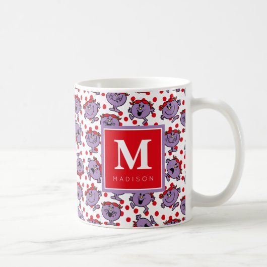 Red Polka Dot Pattern | Jouw naam toevoegen Koffiemok (Rechts)