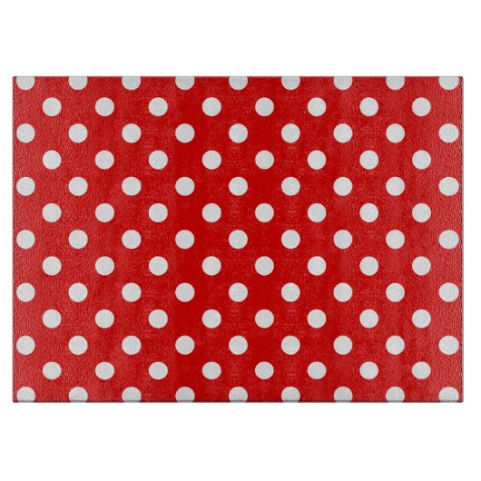 Red Polka Dot Pattern Snijplank (Voorkant)