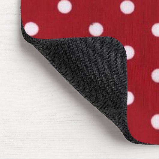 Red Polka Dot Print Muismat (Hoek)