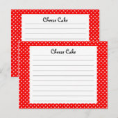 Red Polka Dot Recipe Card Briefkaart (Voorkant / Achterkant)
