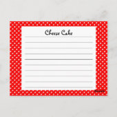 Red Polka Dot Recipe Card Briefkaart (Achterkant)