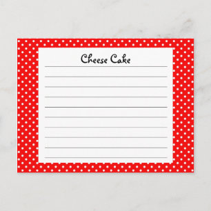 Red Polka Dot Recipe Card Briefkaart