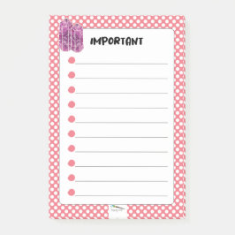 Red Polka Dot Red Wine Diamond BELANGRIJK Post-it® Notes