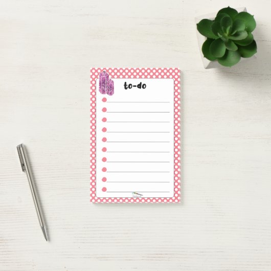 Red Polka Dot Red Wine Diamonds TO-DO's Post-it® Notes (Kantoor)