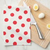 Red Polka Dot Retro Design Theedoek (Quarter Fold)