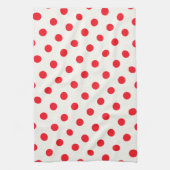 Red Polka Dot Retro Design Theedoek (Verticaal)