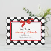 Red Polka Dot Save the Date (Staand voorkant)