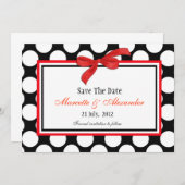 Red Polka Dot Save the Date (Voorkant / Achterkant)