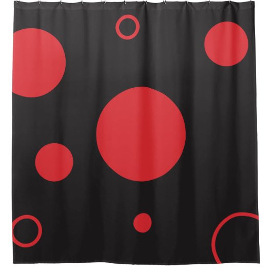 Red Polka Dot Shower Curtain Douchegordijn (Voorkant)