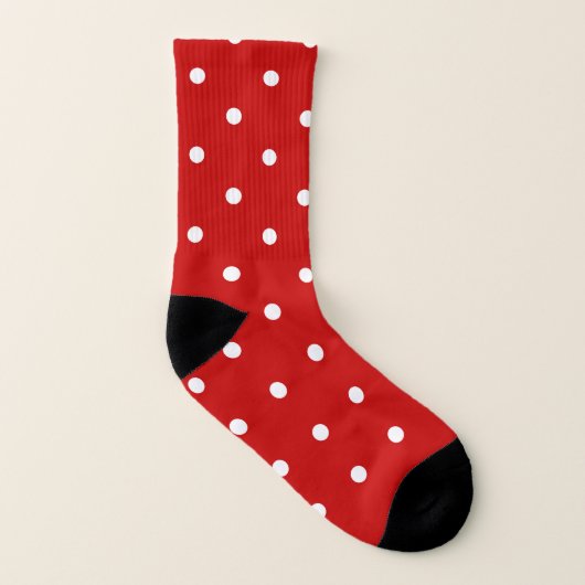 Red Polka Dot Sokken (Rechts - buiten)