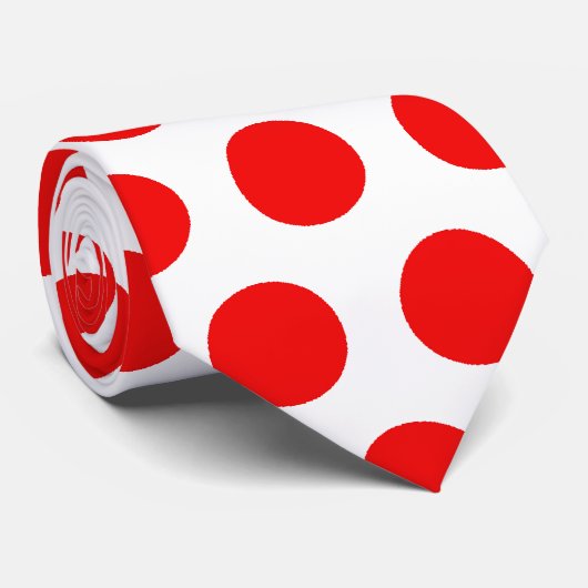 Red Polka Dot Stropdas (Opgerold)