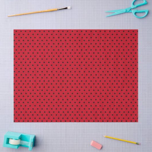 Red Polka Dot Tissuepapier (Craft)