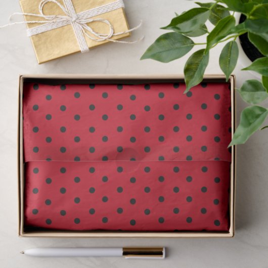 Red Polka Dot Tissuepapier (Geschenk)