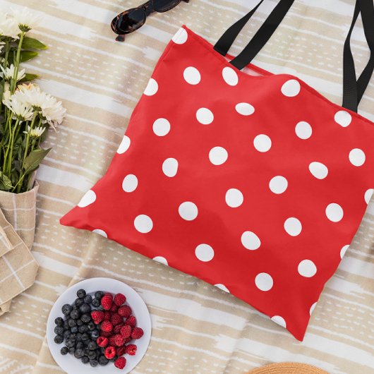 Red Polka Dot Tote Bag