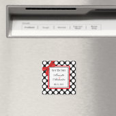 Red Polka Dot Wedding Save the Date Magneet (Insitu (Vaatwasser))