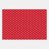Red Polka Dot Wide Striped and Solid Inpakpapier Vel (Voorkant 2)