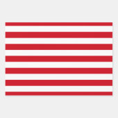 Red Polka Dot Wide Striped and Solid Inpakpapier Vel (Voorkant)