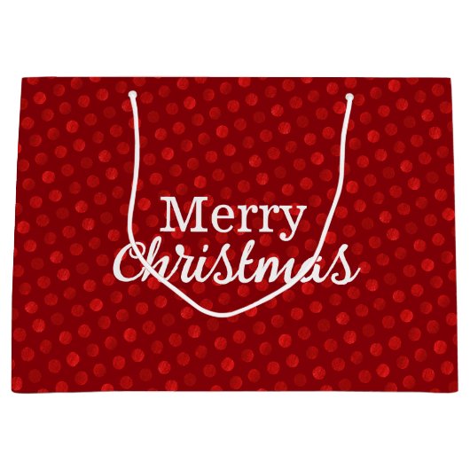 Red Polka Dots Abstract Modern Elegant Kerstmis Groot Cadeauzakje (Voorkant)