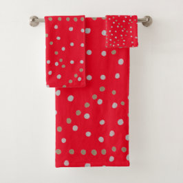 Red Polka Dots Bad Handdoek