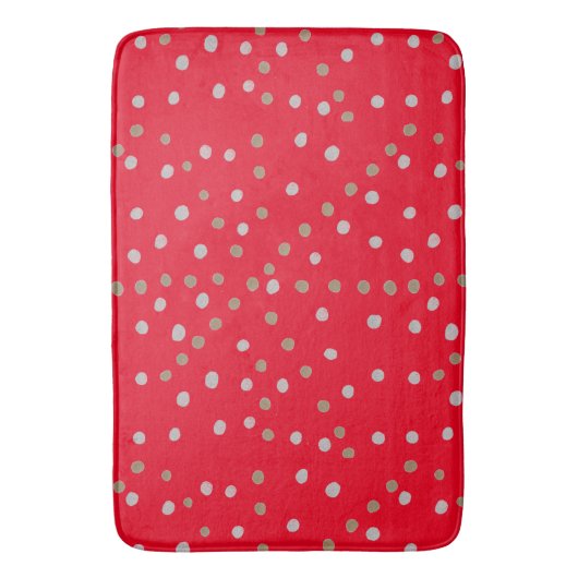 Red Polka Dots Badmat (Voorkant Verticaal)