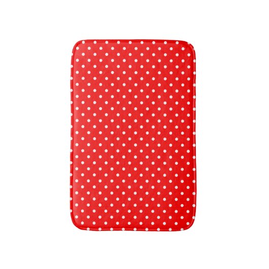 Red Polka Dots Bath Mat (Voorkant Verticaal)