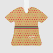 Red Polka Dots Beloofd Golden Figurine Kerstmis Ornament (achterkant)