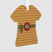 Red Polka Dots Beloofd Golden Figurine Kerstmis Ornament (voorkant)