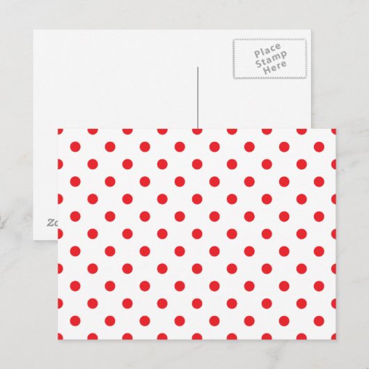 Red Polka Dots Briefkaart (Voorkant / Achterkant)