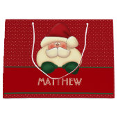Red Polka Dots en Kerstman met de Naam van de Doua Groot Cadeauzakje (Voorkant)